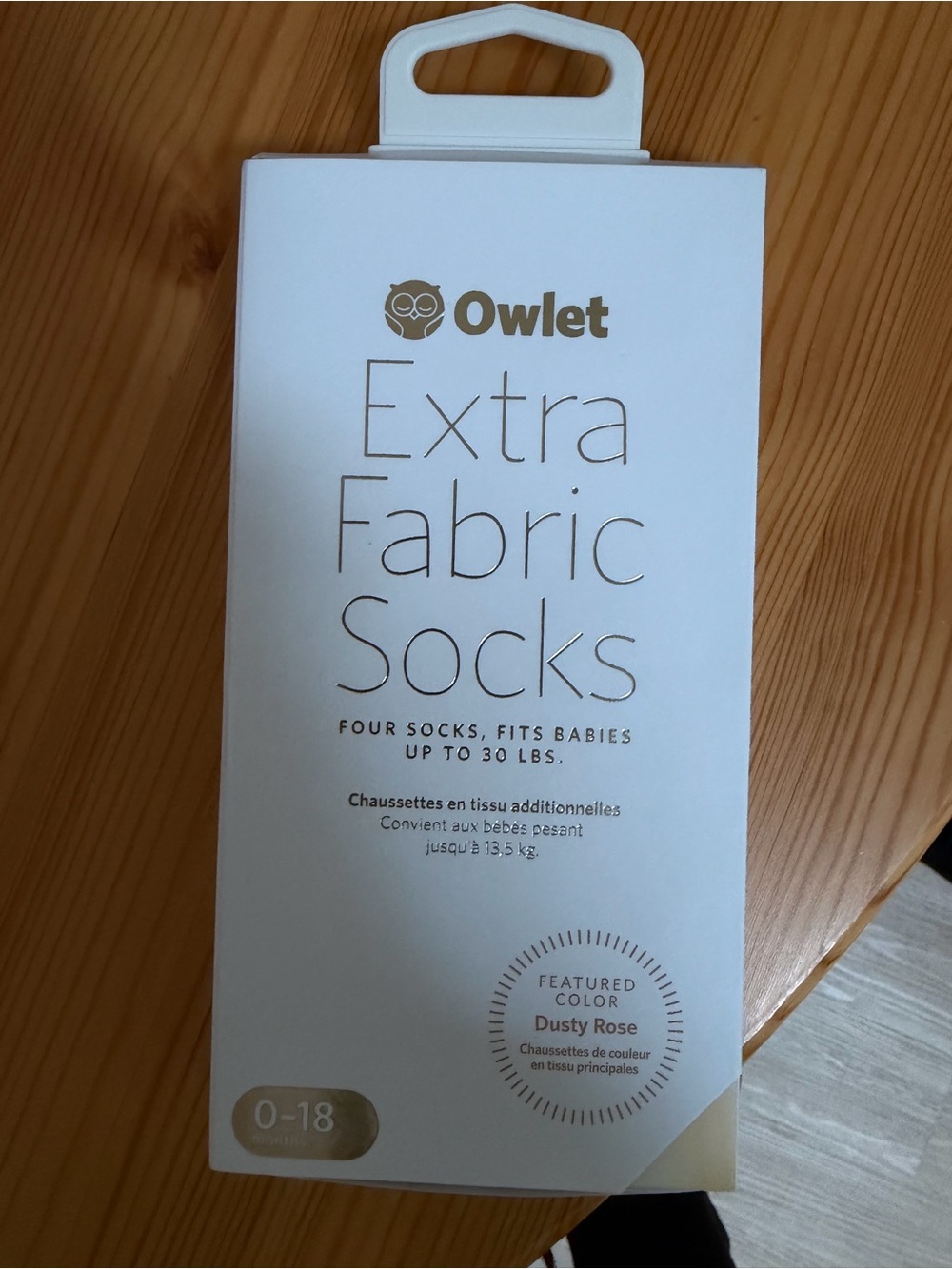 Owlet Extra Fabric Socks - Size 1 - Dusty Rose - Picture 3 of 3